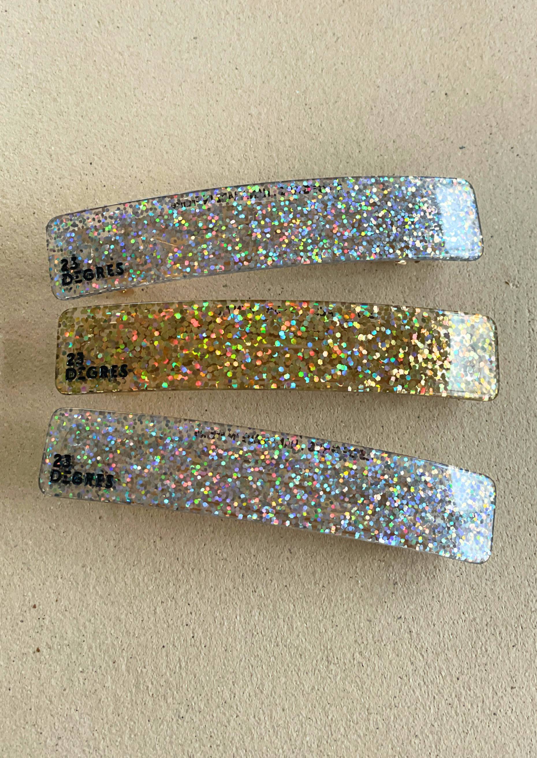 BARRETTE 9CM - PAILLETTE DORE
