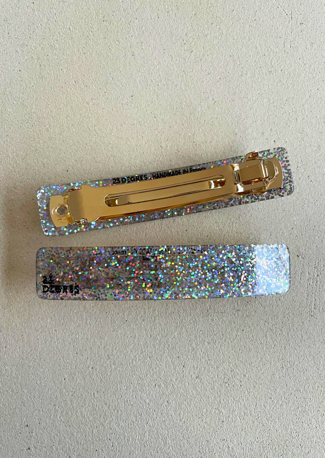 BARRETTE 9CM - PAILLETTE ARGENTÉE