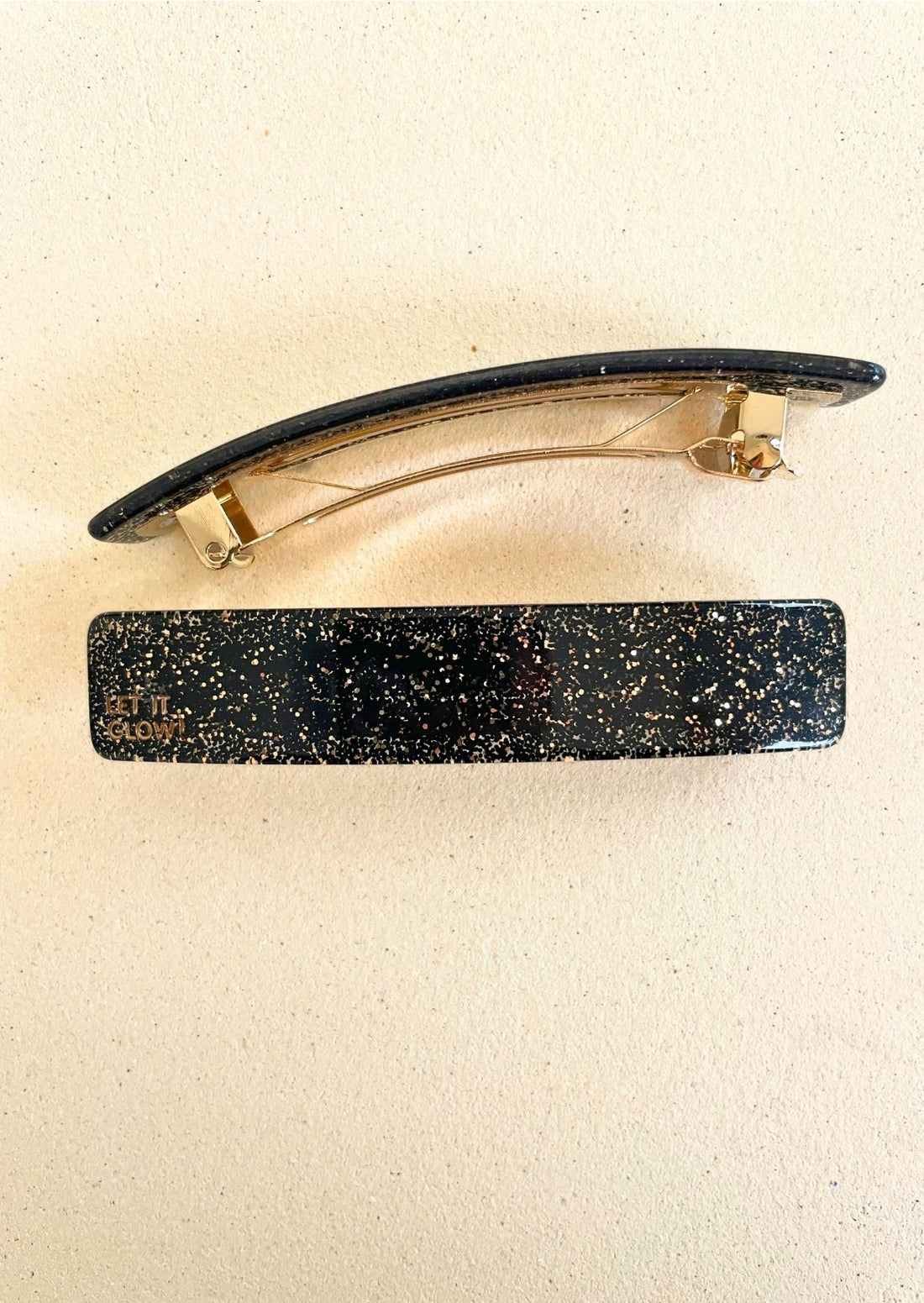 BARRETTE 9CM - PAILLETTE - NOIRE Petite Mendigote x 23DEGRES