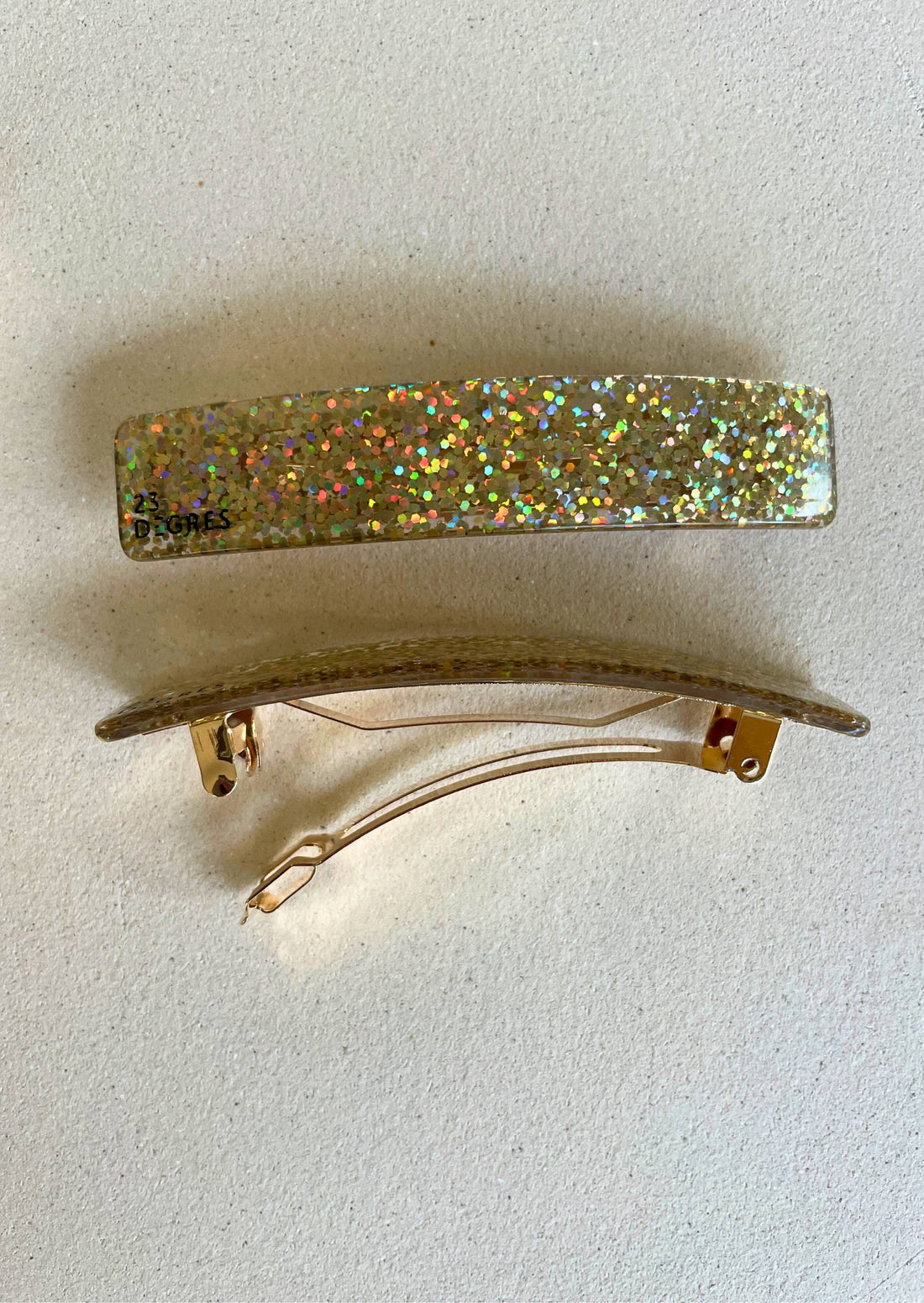 BARRETTE 9CM - PAILLETTE DORE