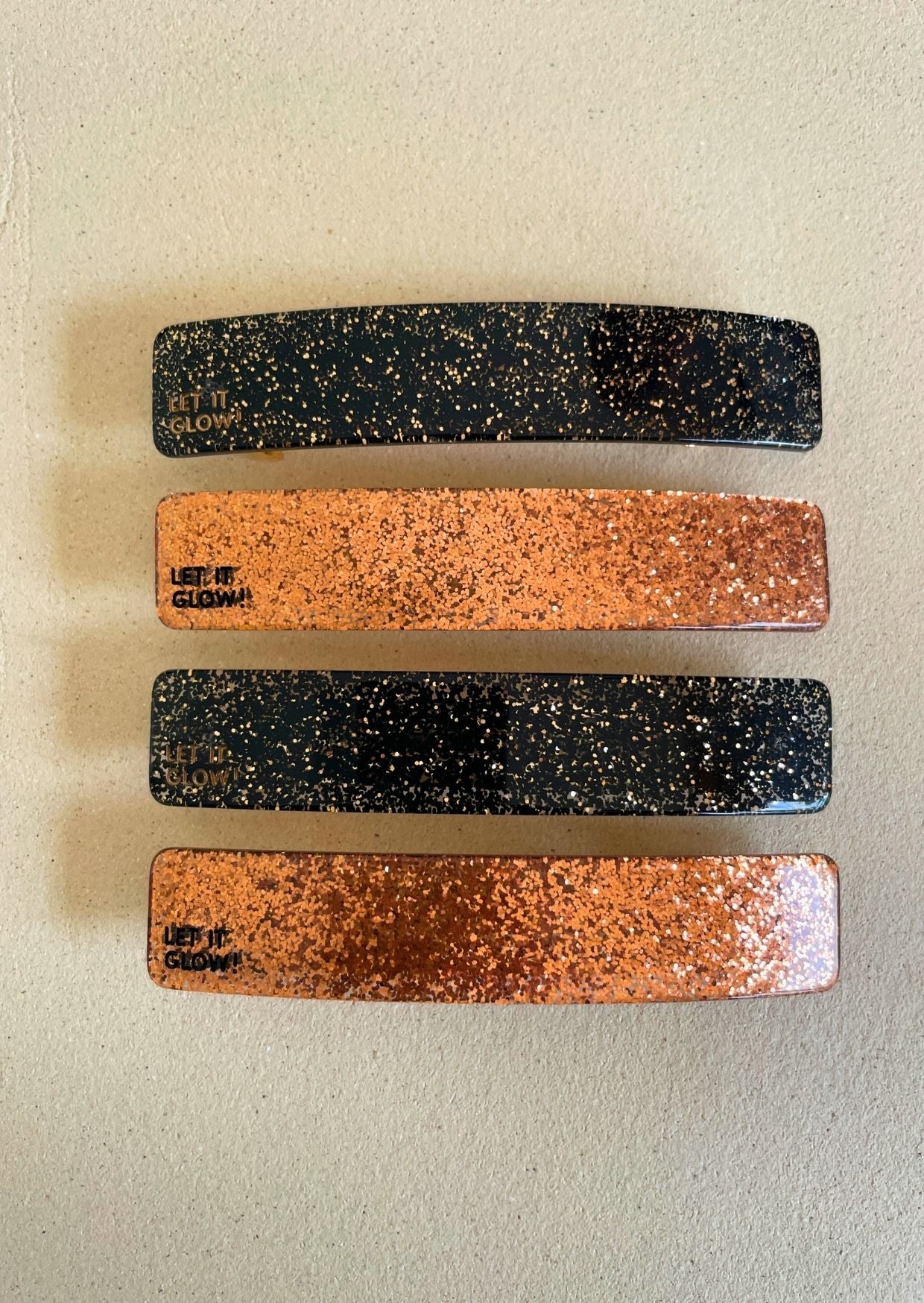 BARRETTE 9CM - PAILLETTE - NOIRE Petite Mendigote x 23DEGRES