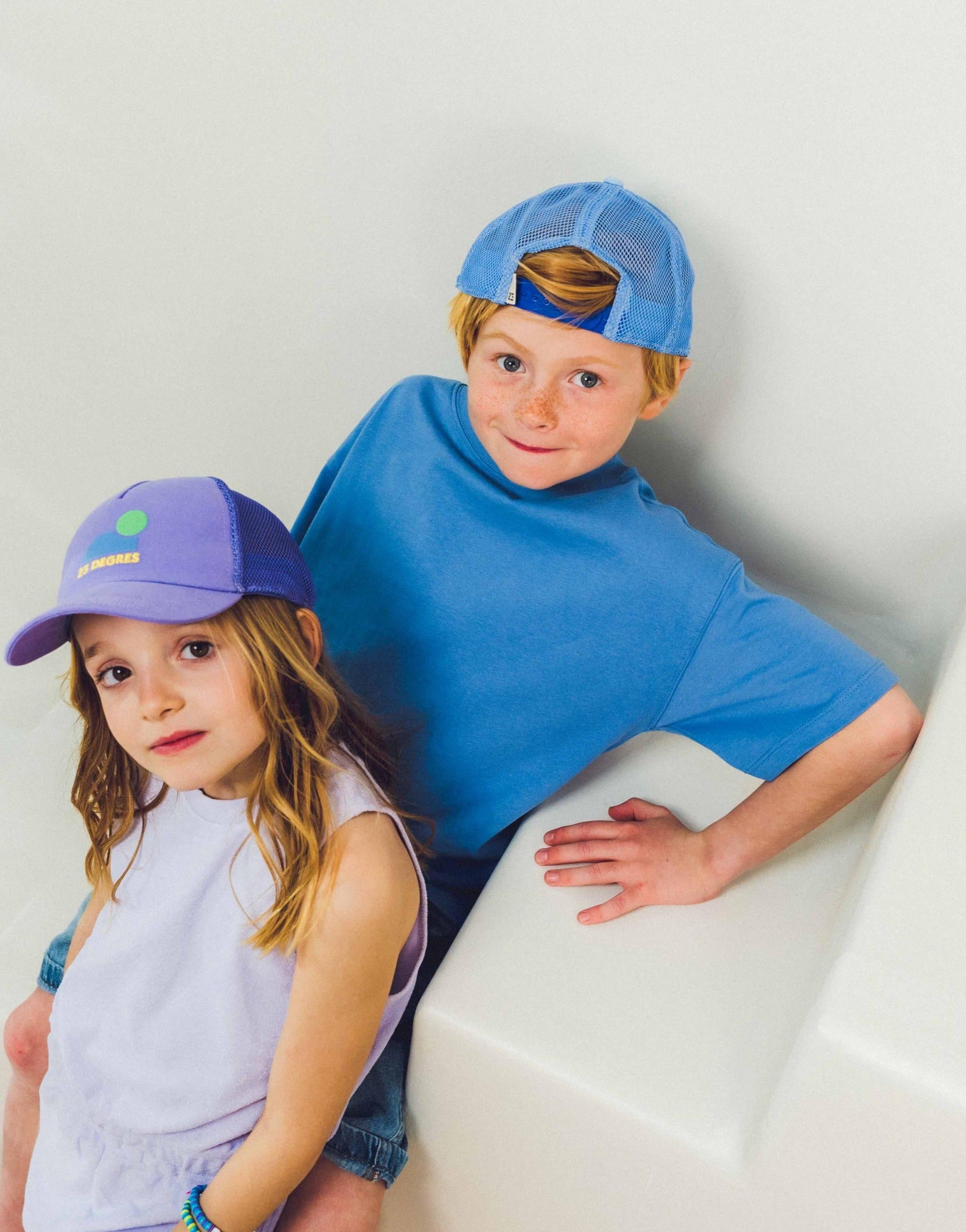 casquette violette et bleue enfant made in portugal