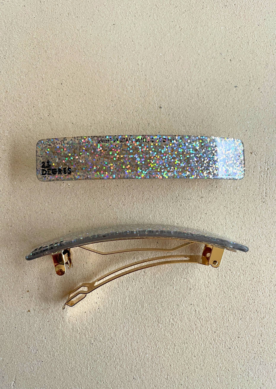 BARRETTE 9CM - PAILLETTE ARGENTÉE