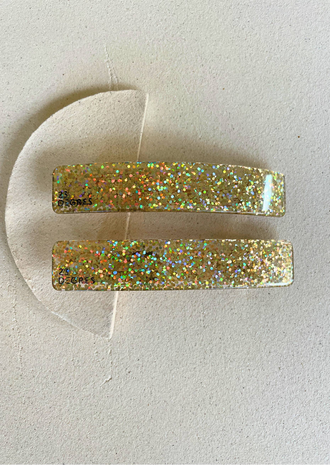 BARRETTE 9CM - PAILLETTE DORE