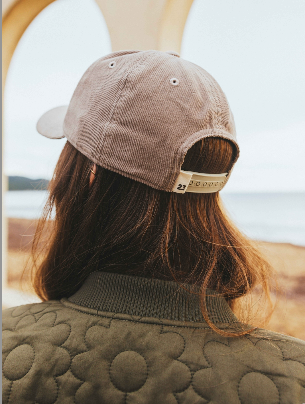 Casquette beige  éco-responsable made in Portugal velours milleraies série courte