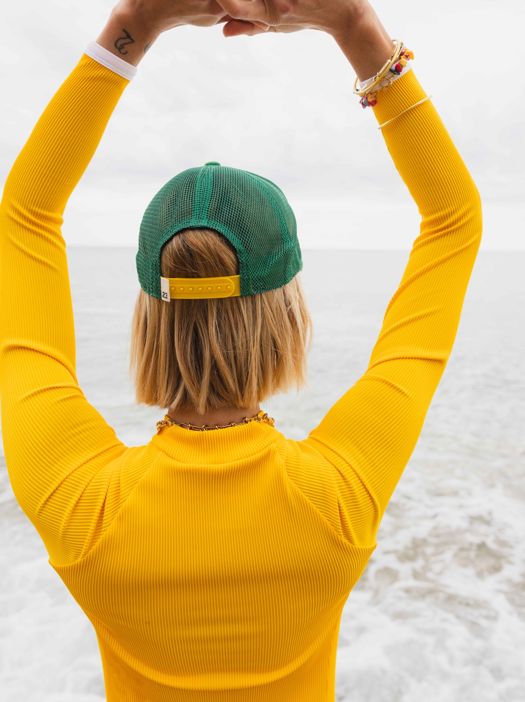 casquette vert vif filet