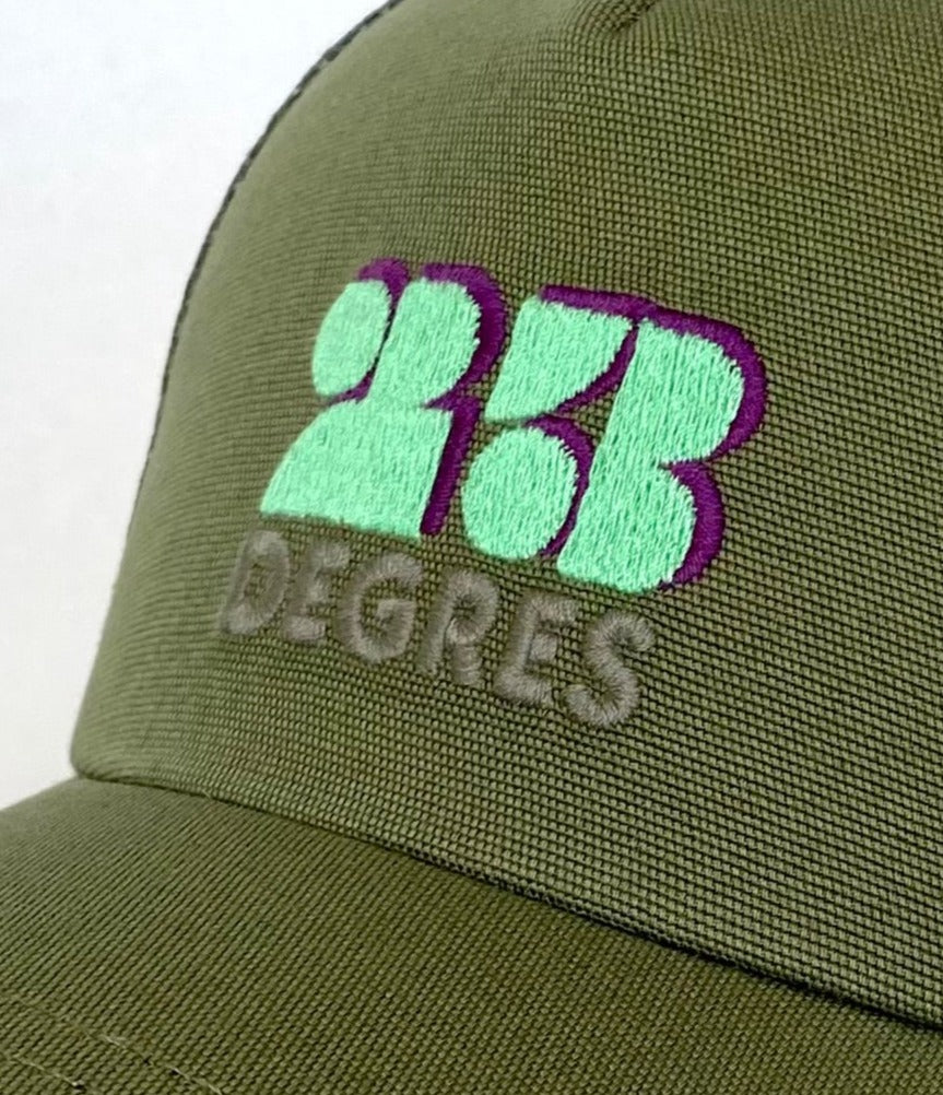 Casquette kaki logo vert 23 DEGRES