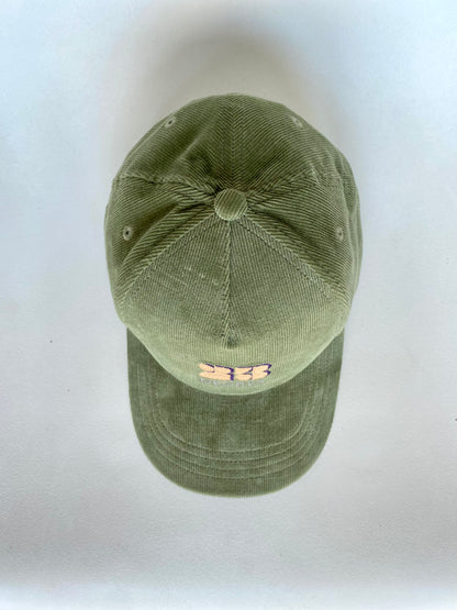 Casquette kaki  trucker éco-responsable velours milleraies série courte