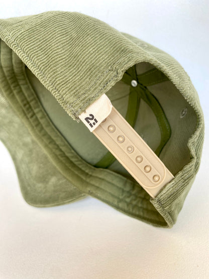 Casquette kaki éco-responsable made in Portugal velours milleraies série courte