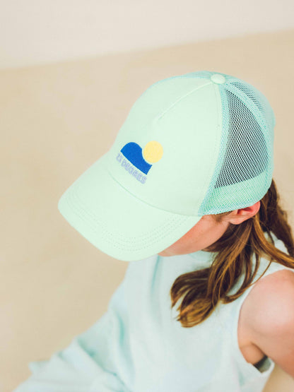 casquette enfant vert menthe trucker eco-responsable